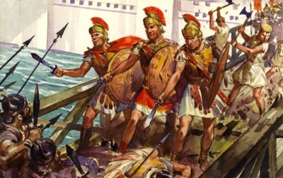 Horatius Cocles défendant le Pons Sublicius (gouache sur papier) - James Edwin McConnell