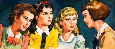 Les petites femmes (gouache sur papier) - James Edwin McConnell