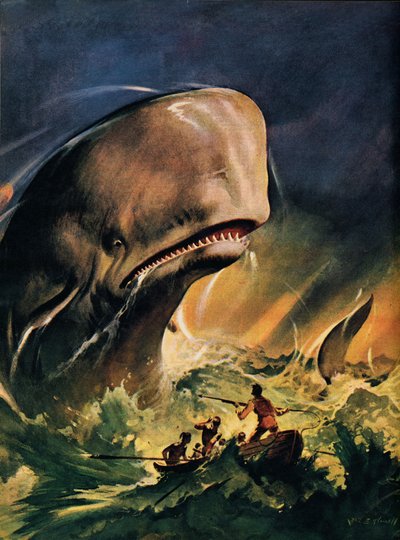 Moby Dick (lithographie en couleur) - James Edwin McConnell