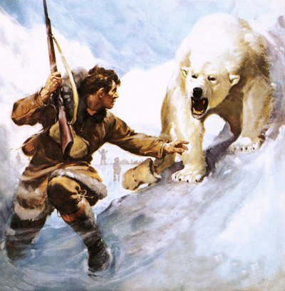 Vilhjalmar Stefansson attaqué par un ours polaire - James Edwin McConnell
