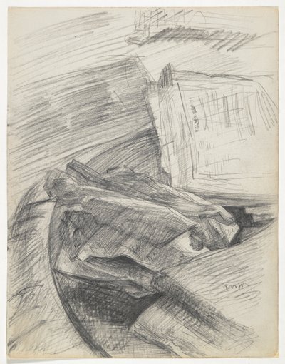 Papiers et livres arrangés sur une table - James Ensor