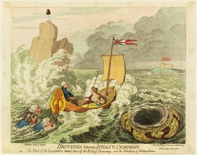 Britannia entre Scylla et Charybde - James Gillray