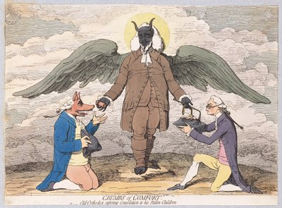 Miettes de réconfort, ou Vieux Orthodoxe restaurant la consolation à ses enfants déchus, pub. 1782 - James Gillray