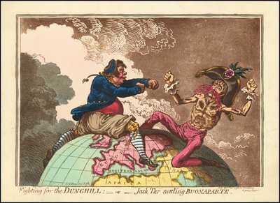 Combattre pour le Dunghill - ou - Jack Tar règle son compte à Buonaparte - James Gillray