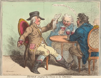 Homère chantant ses vers aux Grecs - James Gillray