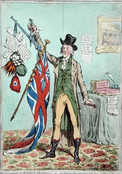 Amélioration des poids et balances, ou Sir John Seeclear découvrant l