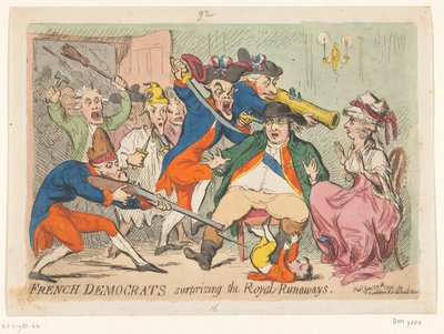 Louis XVI et Marie-Antoinette surpris pendant leur fuite, 1791 French democrats surprizing the Royal Runaways - James Gillray