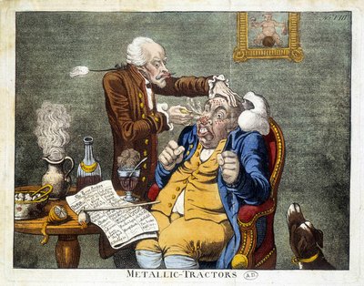 Homme se faisant enlever les boutons du visage - James Gillray