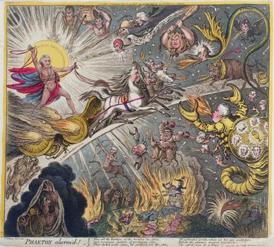 Phaéton effrayé, publié par Hannah Humphrey en 1808 - James Gillray