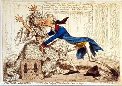 "Ravissement politique - ou la vieille dame de Threadneedle Street en danger ! - James Gillray