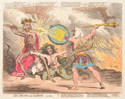 Péché, Mort et Diable, voir Milton - James Gillray