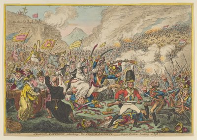 Les Patriotes Espagnols Attaquant les Bandits Français - Les Fidèles Britanniques Prêtant Main Forte, 15 août 1808 - James Gillray
