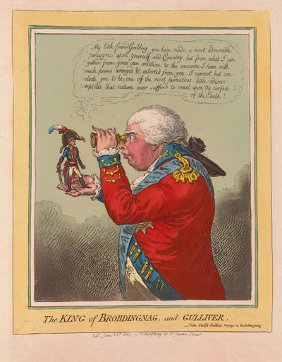 Le roi de Brobdingnag et Gulliver, publié en 1803 - James Gillray