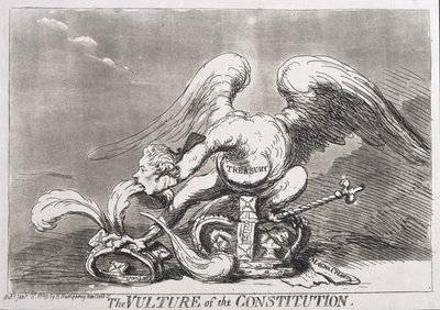 Le Vautour de la Constitution, publié par Hannah Humphrey en 1789 - James Gillray