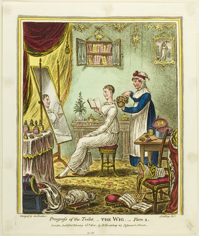 La perruque, deuxième planche du Progrès de la toilette - James Gillray