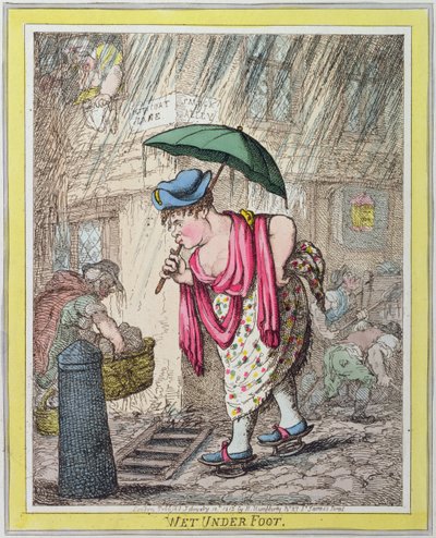 Pieds mouillés, publié par Hannah Humphrey en 1812 - James Gillray