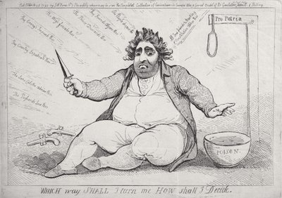 Quel chemin dois-je prendre, comment dois-je décider, publié par S.W. Fores en 1793 - James Gillray