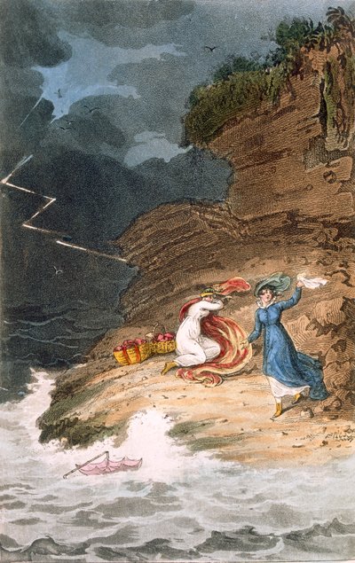 Deux belles de la Régence échouées sur un rivage par une tempête, vers 1795-1805 - James Green