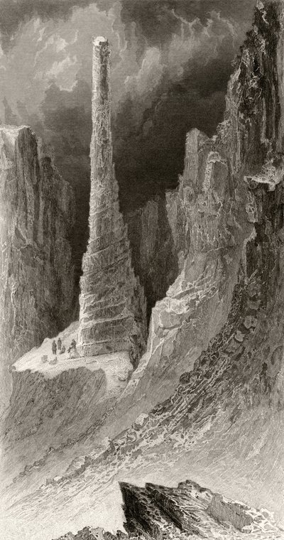 Monument de Tennyson, gravé par J. McGoffin, de 