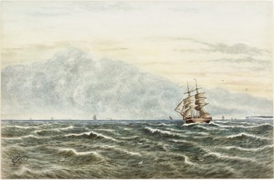 Scène de navigation au large de Tynemouth - James Henry Cleet