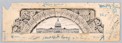 Bâtiment du Capitole des États-Unis, sous une arche des treize États - James Henry Moser