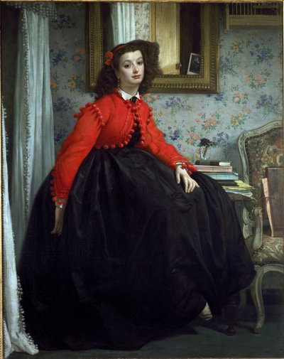 Portrait de Mlle L.L., appelée Fille au gilet rouge - James Jacques Joseph Tissot