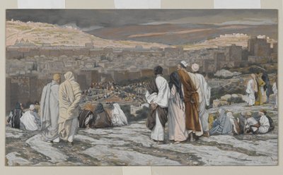 Les Disciples Ayant Quitté Leur Refuge Regardent de Loin en Agonie, illustration de La Vie de Notre Seigneur Jésus-Christ, 1886-94 - James Jacques Joseph Tissot