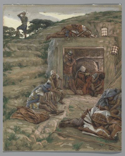 La Garde au Tombeau, illustration de La Vie de Notre Seigneur Jésus-Christ, 1886-94 - James Jacques Joseph Tissot