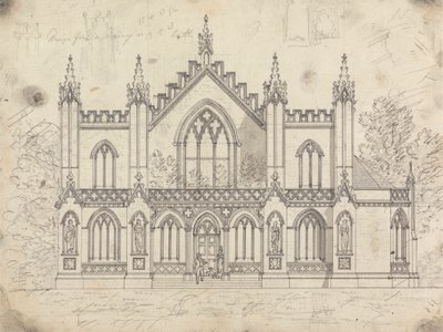 Dessin préparatoire pour le Design 14, Planche 11 pour Une collection de designs pour des retraites rurales - James Malton