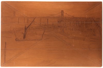 Plaque de gravure : Vieux pont de Hungerford - James Abbott McNeill Whistler
