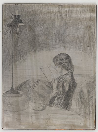 Lecture à la lumière de la lampe - James Abbott McNeill Whistler