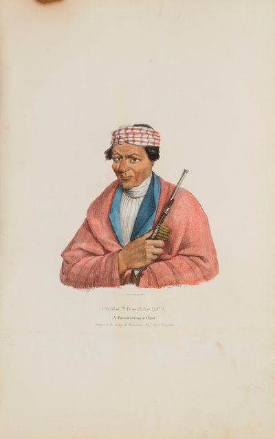 CAN-NO-SA-QUA ; un chef de Pottowattomie, tiré du Portefeuille autochtone - James Otto Lewis