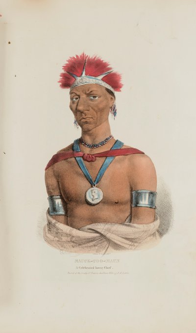 MAUCK-COOMAUN ; A Celebrated Ioway Chief, tiré de The Aboriginal Portfolio - James Otto Lewis