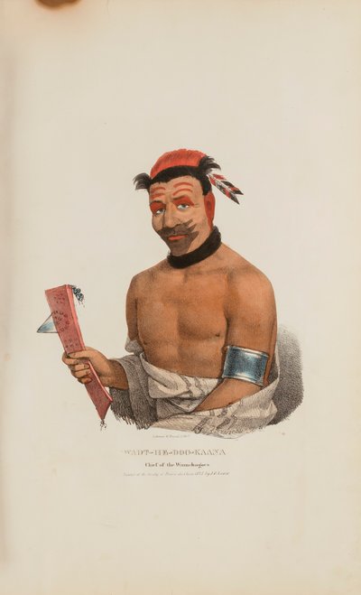 WADT-HE-DOO-KAANA ; chef des Winnebagoes, extrait du Portfolio autochtone - James Otto Lewis