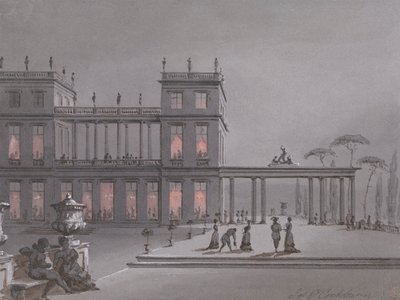 Une fête italienne : figures sur la terrasse d