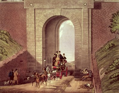 Tunnel de Highgate, gravé par George Hunt, c.1830 - James Pollard