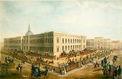 Vue du Vieux Bureau de Poste Général avec les Carrosses de la Poste Royale se Préparant à Partir, vers 1830 - James Pollard