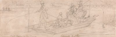Pêche en punt sur la Tamise - James Pollard