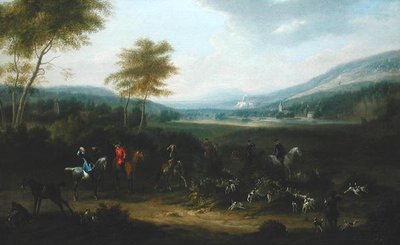 Une partie de chasse dans un paysage, vers 1730 - James Ross