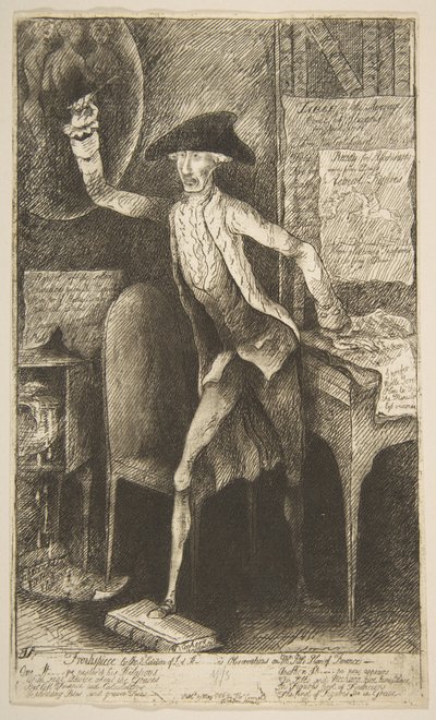 Frontispice à la 2e édition des Observations de Lord Stanhope sur le plan de M. Pitt - James Sayers