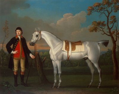 Le cheval de course gris "Crab" du duc de Cumberland tenu par un palefrenier (huile sur toile) - James Seymour