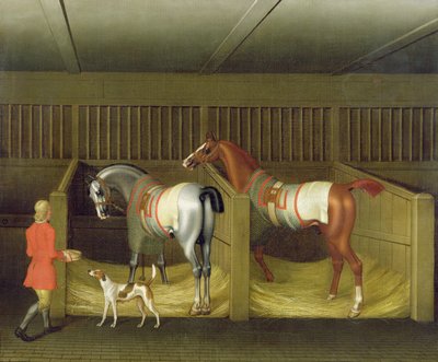 Les Écuries et Deux Chevaux de Course Célèbres appartenant à Son Excellence, le Duc de Bolton, 1747 - James Seymour