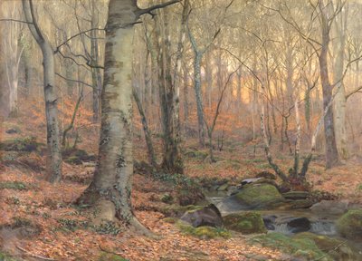 Rouge et gris : une hêtraie galloise - James Thomas Watts