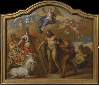 Allégorie de la puissance de la Grande-Bretagne par voie terrestre, projet de panneau décoratif pour le carrosse d