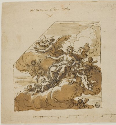 Design de Flora pour le plafond du placard (gauche) et statue d
