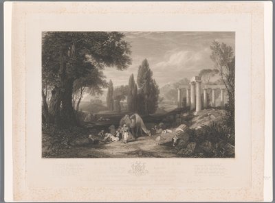 Paysage avec chasse au faucon (Paysages, vues maritimes et vues de villes imaginaires) - James Tibbits Willmore