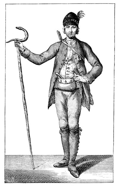 James Boswell, esq en costume de chef corse armé - James Wale