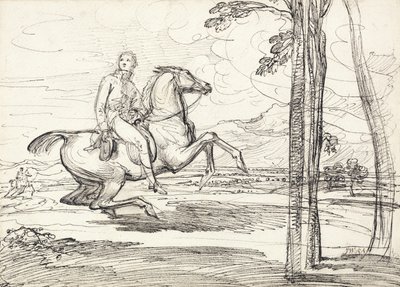 Un cavalier dans un paysage, probablement une étude pour 