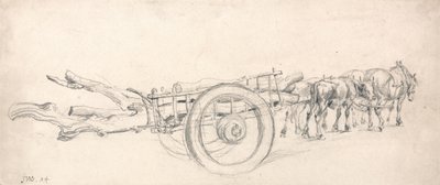 Un chariot de bois chargé de troncs d