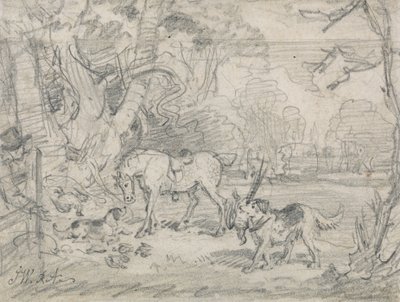 Le Poney de Chasse de Lord Southampton, avec Sailor, son Retriever, et Rover, son Épagneul - James Ward